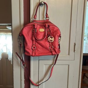 Pre loved Michael Kors Bedford Bowling Satchel color Watermelon